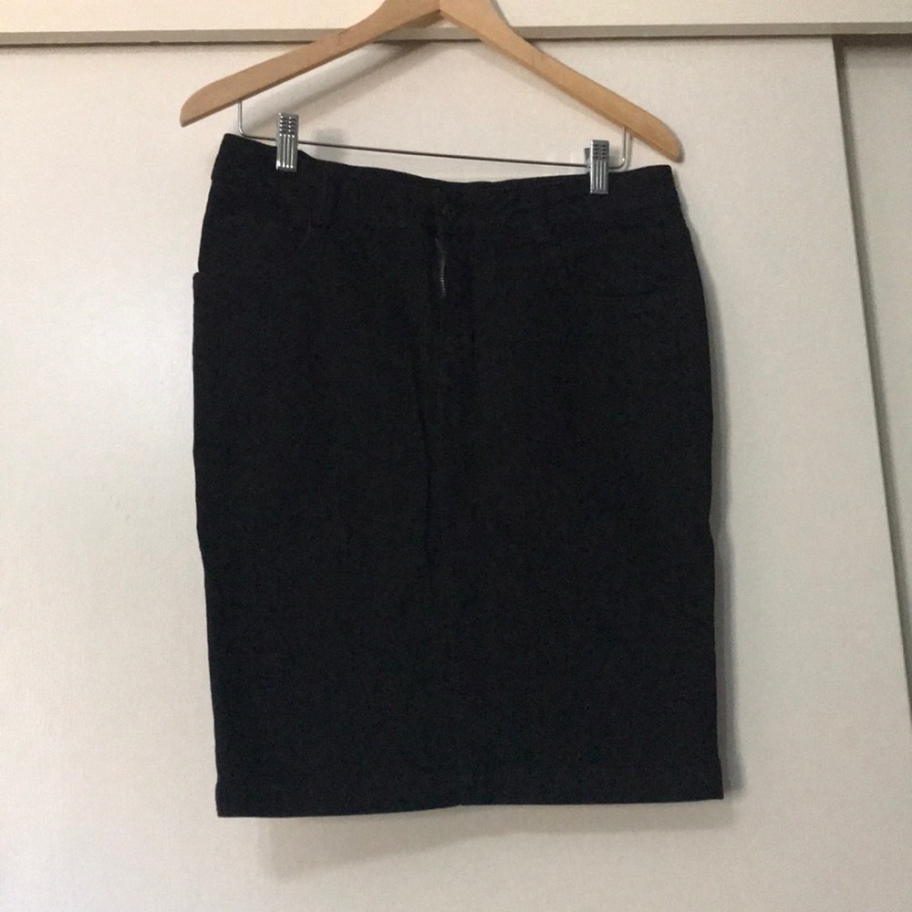 Black Denim Pencil Skirt
